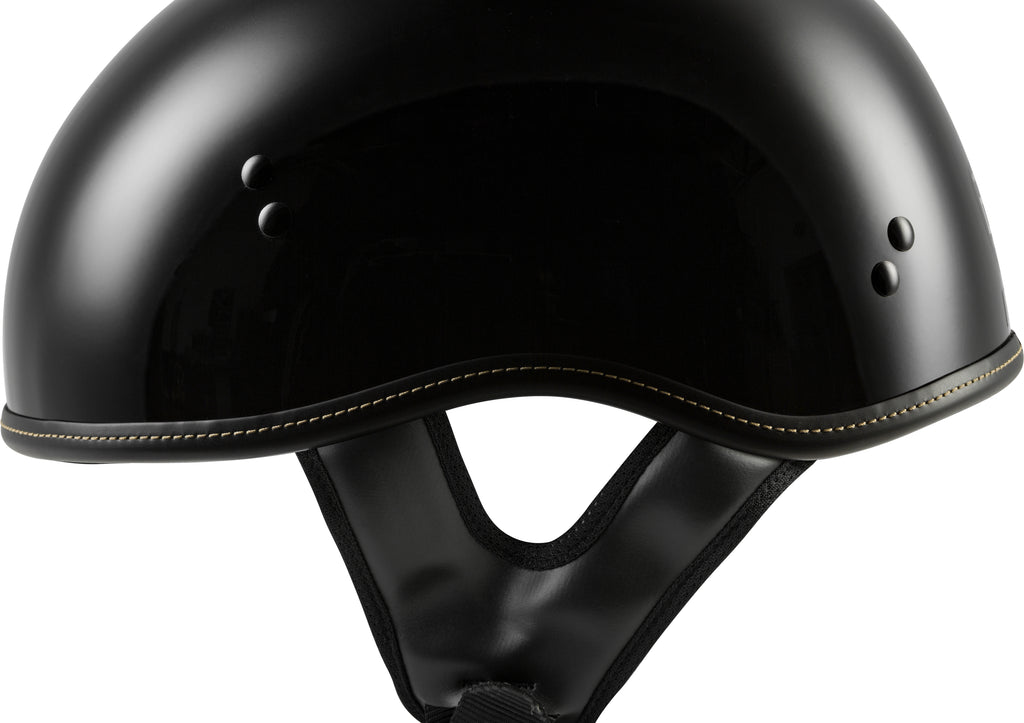 .357 Solid Half Helmet Gloss Black Sm