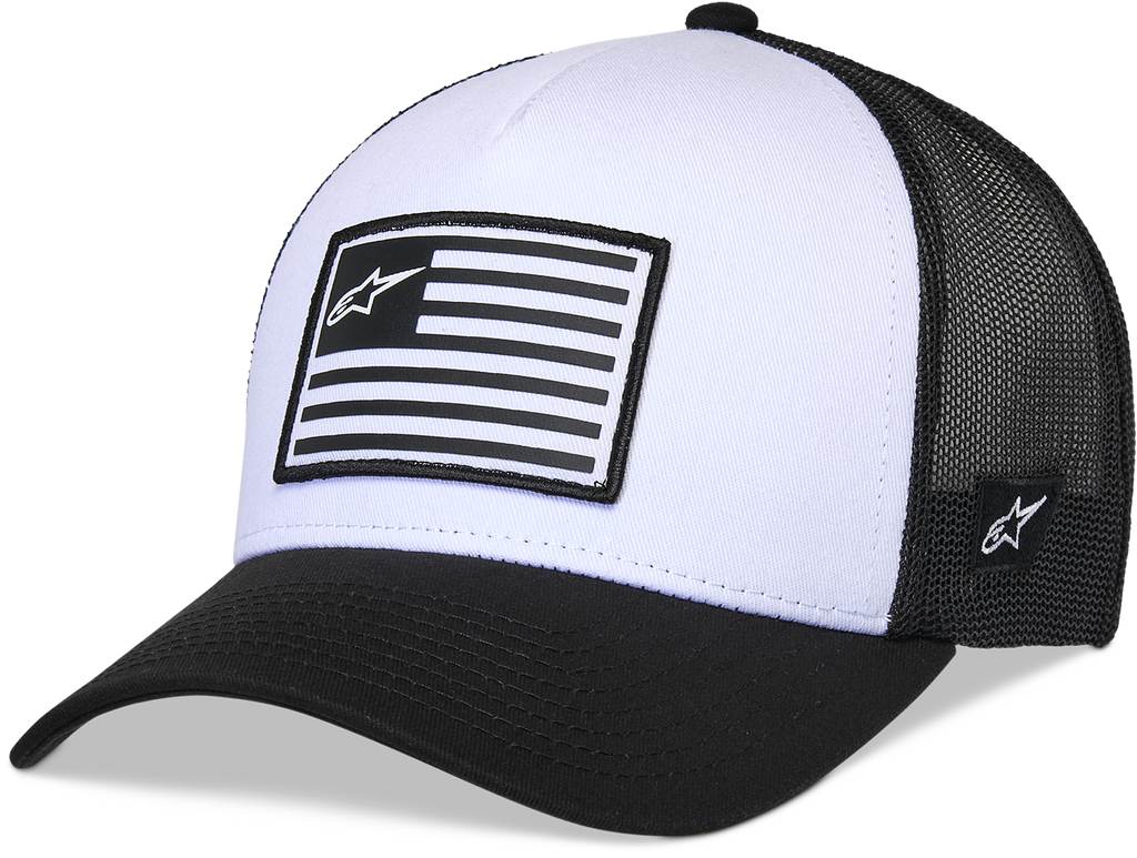 Flag Snapback Hat White/Black