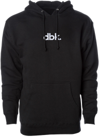 Black DBK Basics hoodie in XL size, front view showing soft fabric and classic hoodie design.