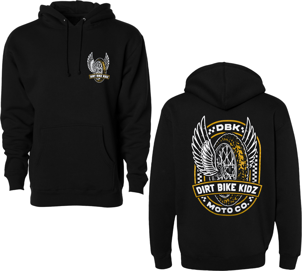 Black DBK Guardian Hoodie in medium size, featuring a comfortable fit and stylish design, shown on a plain background.