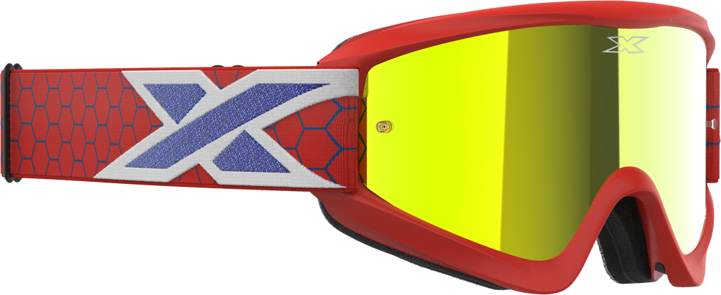 Flat Out Mirror Goggle Rd/Wht/Blu Metallic Gold Mir