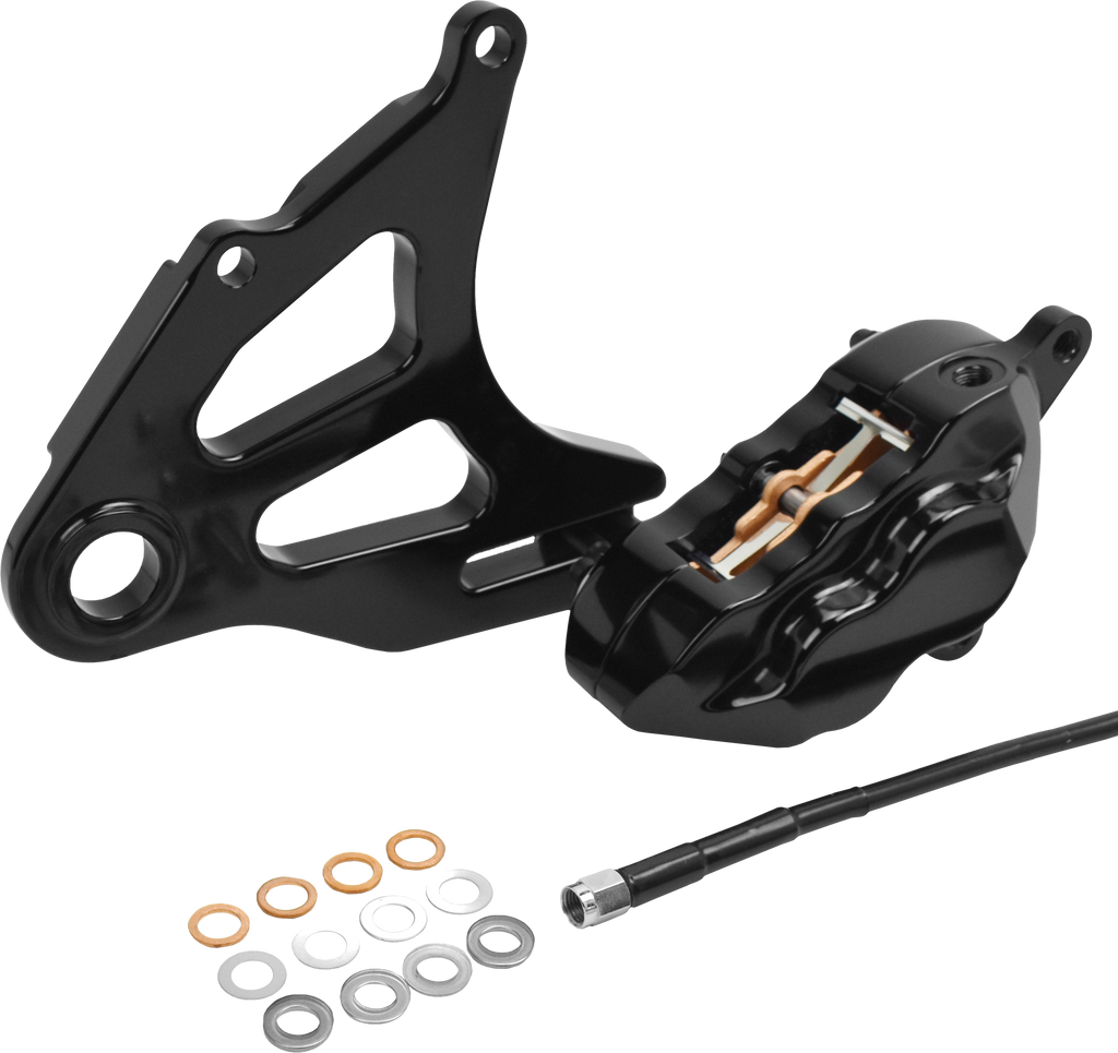 4 Pist Rear Caliper Kit Black St 18 Up