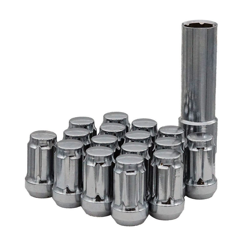 16/Pk 12mm 1.25 Tapered Lug Nuts 60 Splined