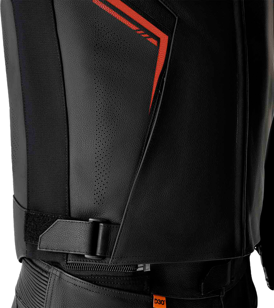 S1 D3o Leather Jacket Blk/Gry/Red Xl
