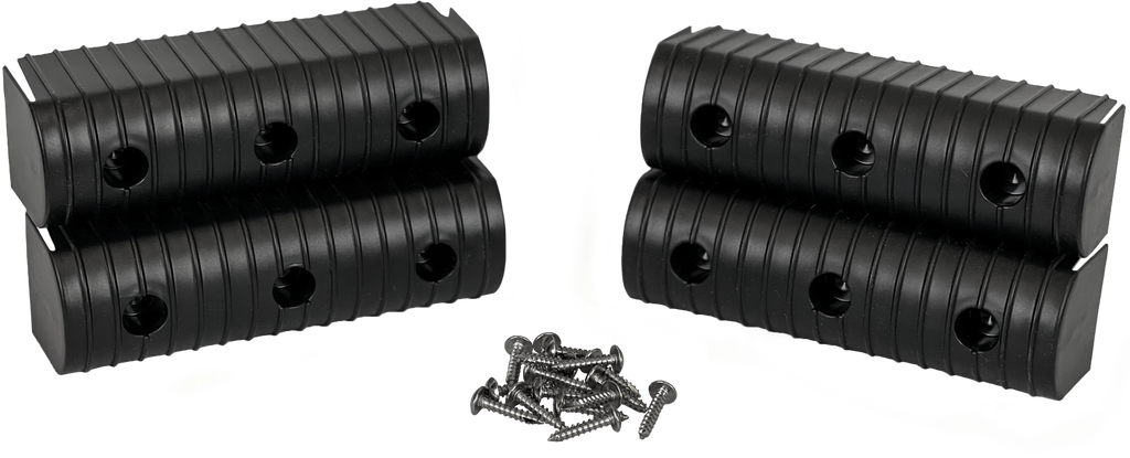 Caliber Bunk Wrap End Cap Kit 2x6 with hardware, black finish, for protecting and finishing bunk bed ends, four pieces included.