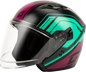 Of 87 Duke Helmet W/Led Light Blk/Aqua/Coral Sm