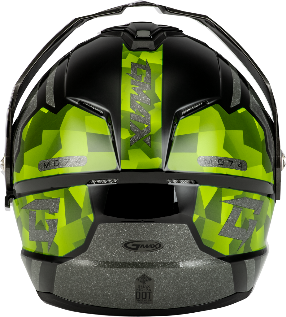 Md 74 Striker Modular Helmet W Gld Shld Blk/Slvr/Grn Mtlc Md