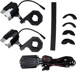 Dual Switchback Led Lights Silver/Blk Wired Remote Pr