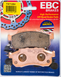 EBC Fa712sv Severe Duty SV Series brake pads for heavy-duty braking, shown in black with metal backing plates.