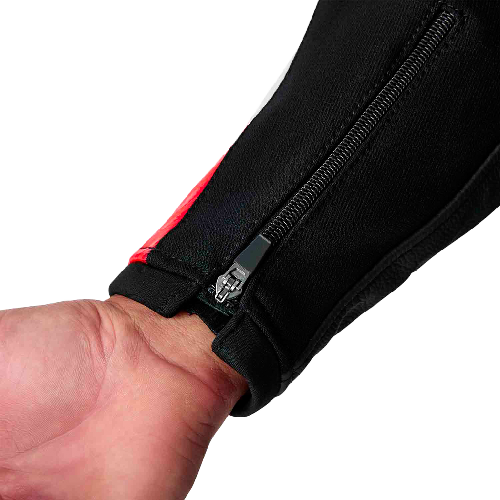 Tractech Evo D3o Jacket Blk/Flo Red Leather 3x