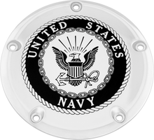 Load image into Gallery viewer, 7   M8 Flt/Flh Derby Cover Navy Chrome