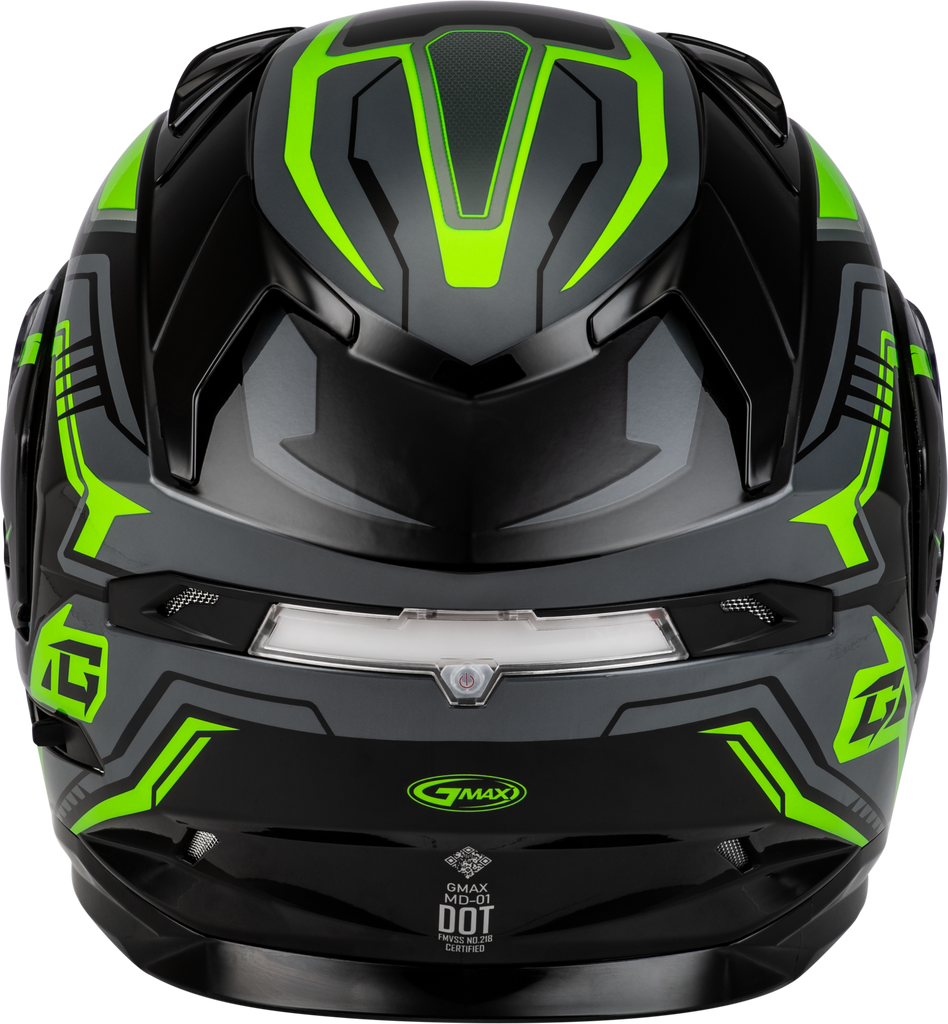 Md 01s Transistor Snow Helmet W Elec Shld Blk/Grey/Green Xl
