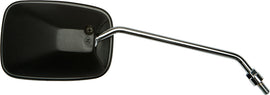 EMGO black convex scooter mirror with 8mm mounting, reflecting a clear view for motorcycle and scooter riders.