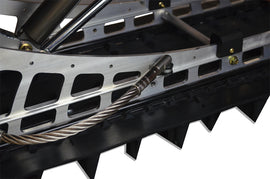 Pair of STRAIGHTLINE Ice Scratchers rail saver tip holders for ice fishing, featuring durable metal construction and protective design.