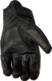 Black RST Jetstream textile motorcycle gloves with padded knuckles and adjustable wrist strap, large size.