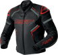 S1 D3o Leather Jacket Blk/Gry/Red Xl