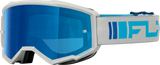 Fly Racing Youth Zone Goggle Silver/Blue W/ Dark Blue Mirror/Smoke Lens 37-51523Y
