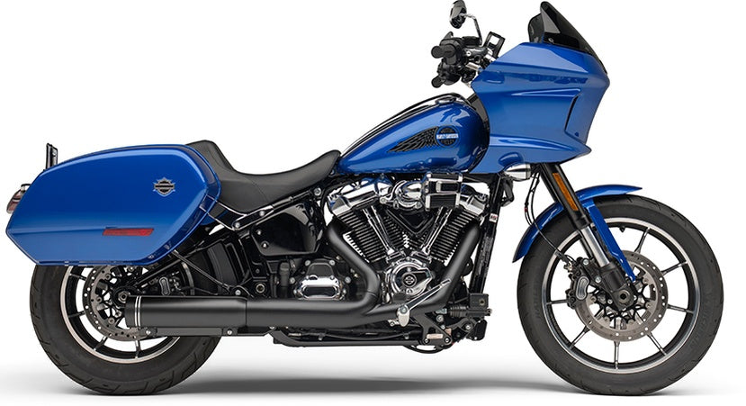 Black COBRA NH 4-inch short slip-on muffler exhaust for Harley Davidson Softail models 2025-2026.