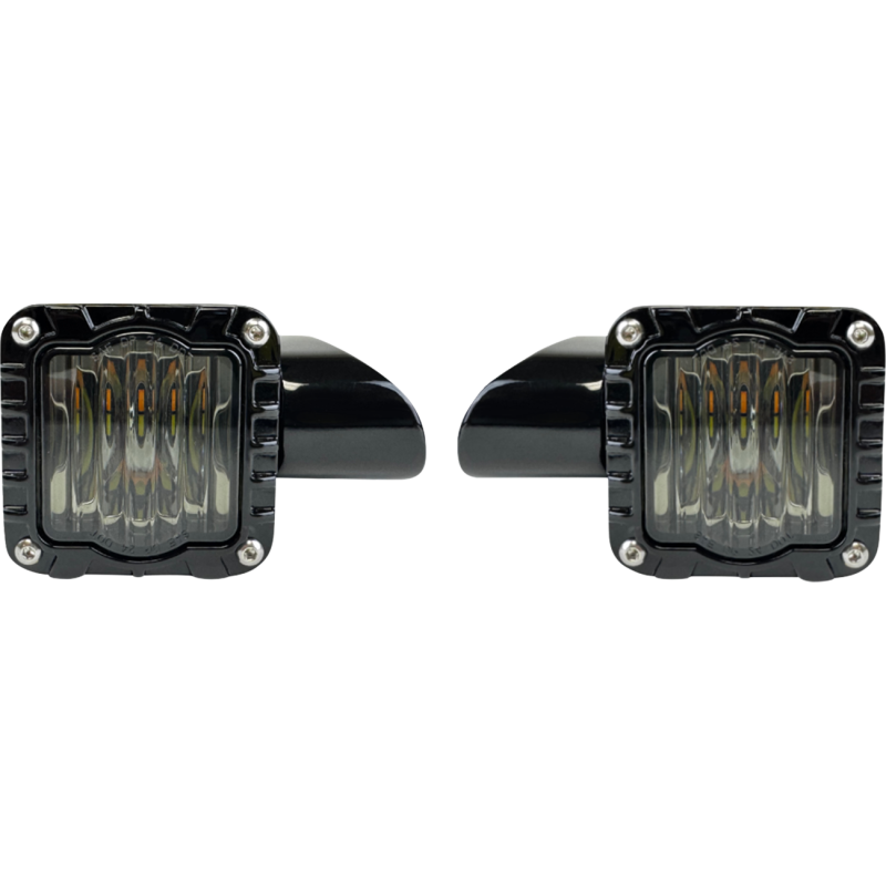 Custom Dynamics Shark Demon signals with smoke lens for Harley Davidson Roadglide 2015-2025, motorcycle lighting upgrade.
