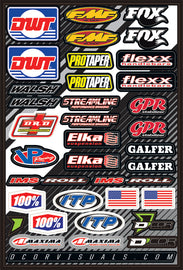 D-COR ATV decal sheet with various graphics and decals for customizing off-road vehicles.