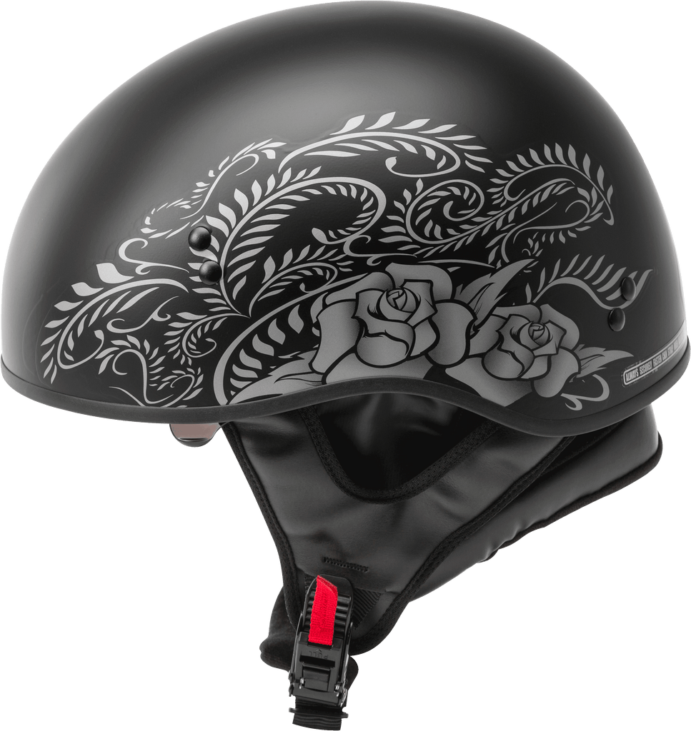 Hh 65 Half Helmet Rose Naked Matte Black/Silver Sm