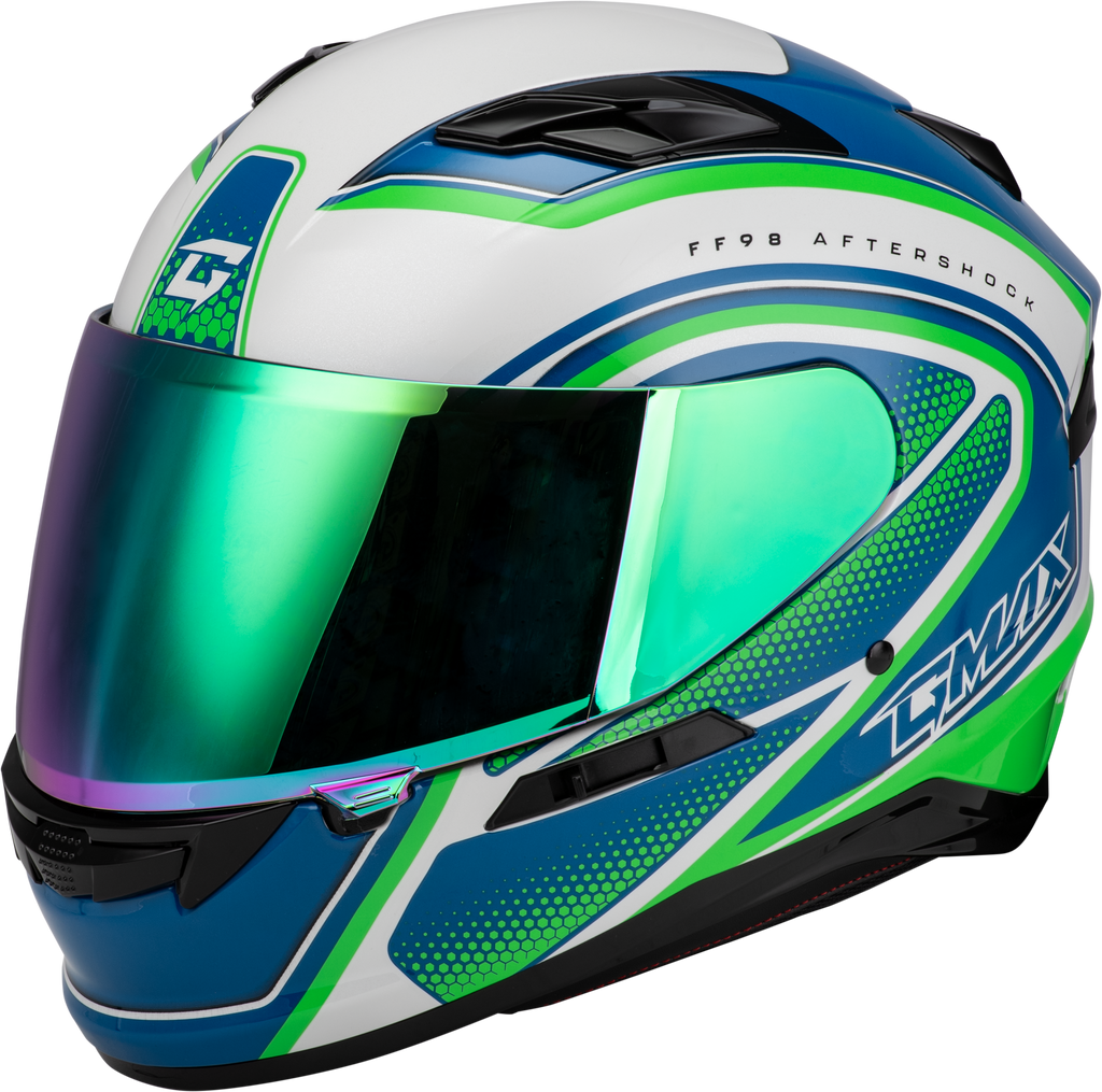Ff 98 Aftershock Helmet White/Neon Green Sm