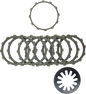 Hardrive Aramid Clutch Friction Set with HD Diaphragm Spring for motorcycle clutch, showing the friction plates and spring components.