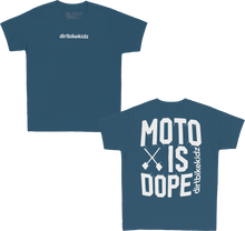 Load image into Gallery viewer, Moto Is Dope Youth Tee Lagoon Blue Ym
