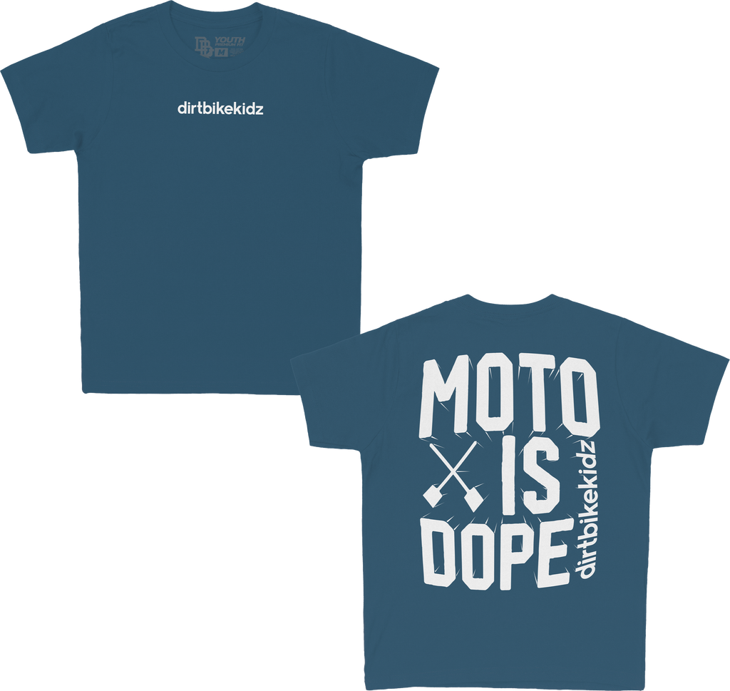 Moto Is Dope Youth Tee Lagoon Blue Ys