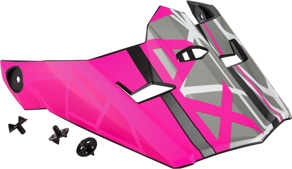 Visor W/Screws Mega Mx 46 Matte Black/Neon Pink Md 2x