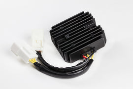 RICKS electrical regulator and rectifier with metal fins and wiring, used in motorcycle or vehicle electrical systems.
