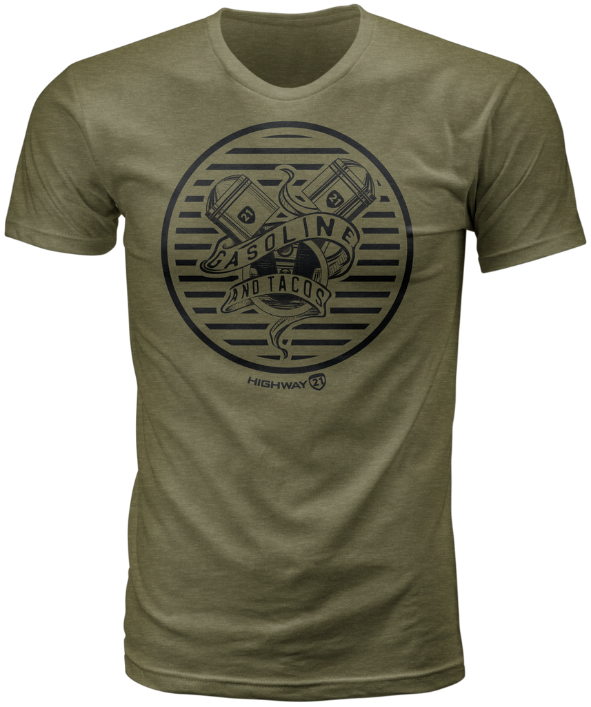 Gasoline Tee Military Green Sm