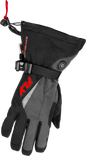 Title Heated Gauntlet Gloves Grey/Black/Red Yl