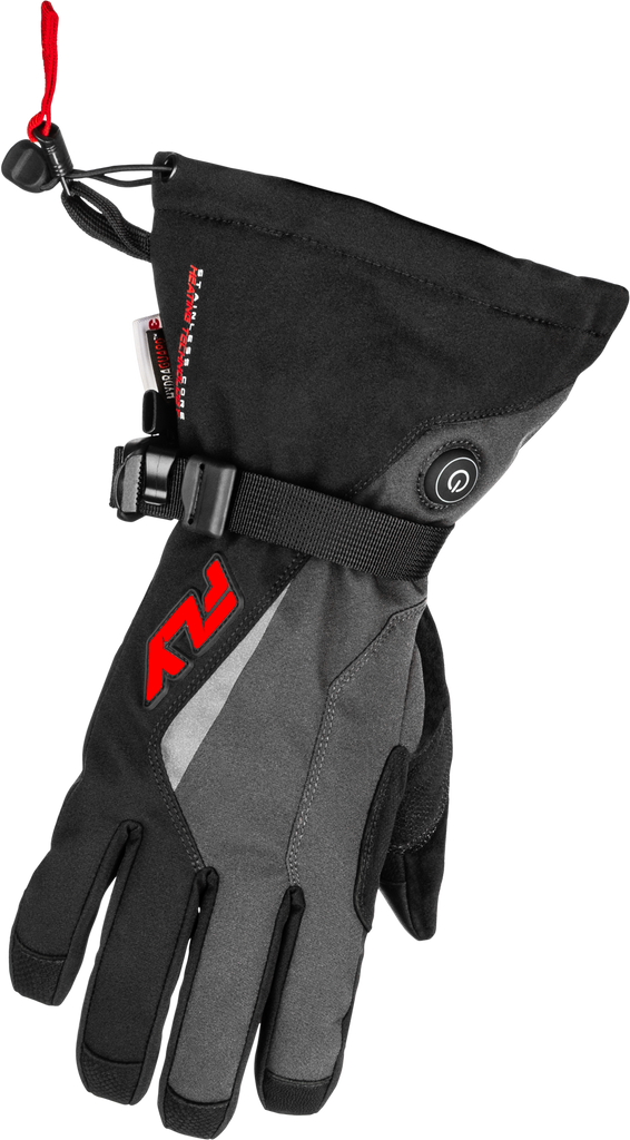 Title Heated Gauntlet Gloves Grey/Black/Red Xs