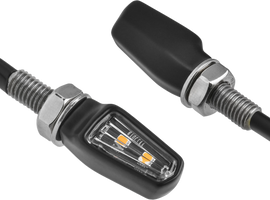ZETA 701 LED turn signals with black housing and clear lens for motorcycle or vehicle lighting.