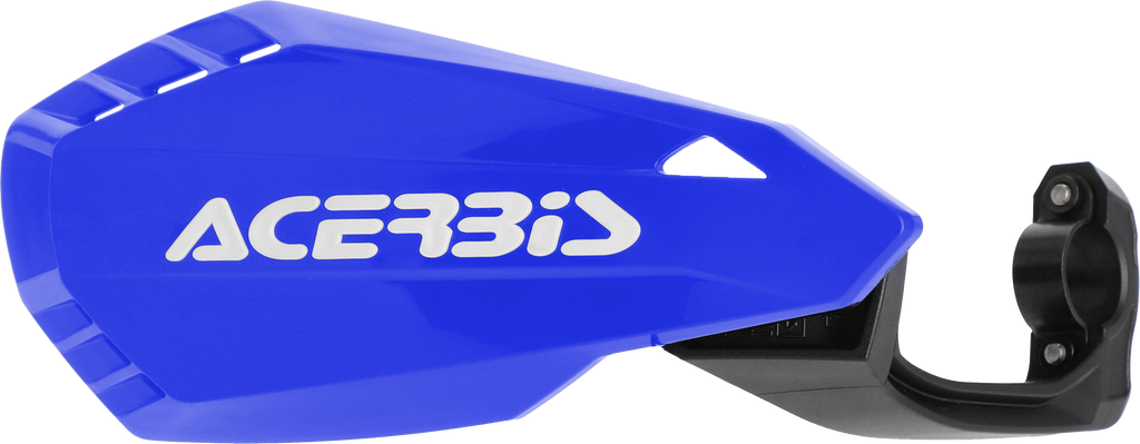 ACERBIS MX mini handguard shield in blue, designed for motocross bikes, provides protection for rider's hands.
