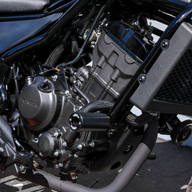 SHOGUN Pa2 Frame Sliders No Cut for motorcycle body protection, featuring durable black frames with sleek design.