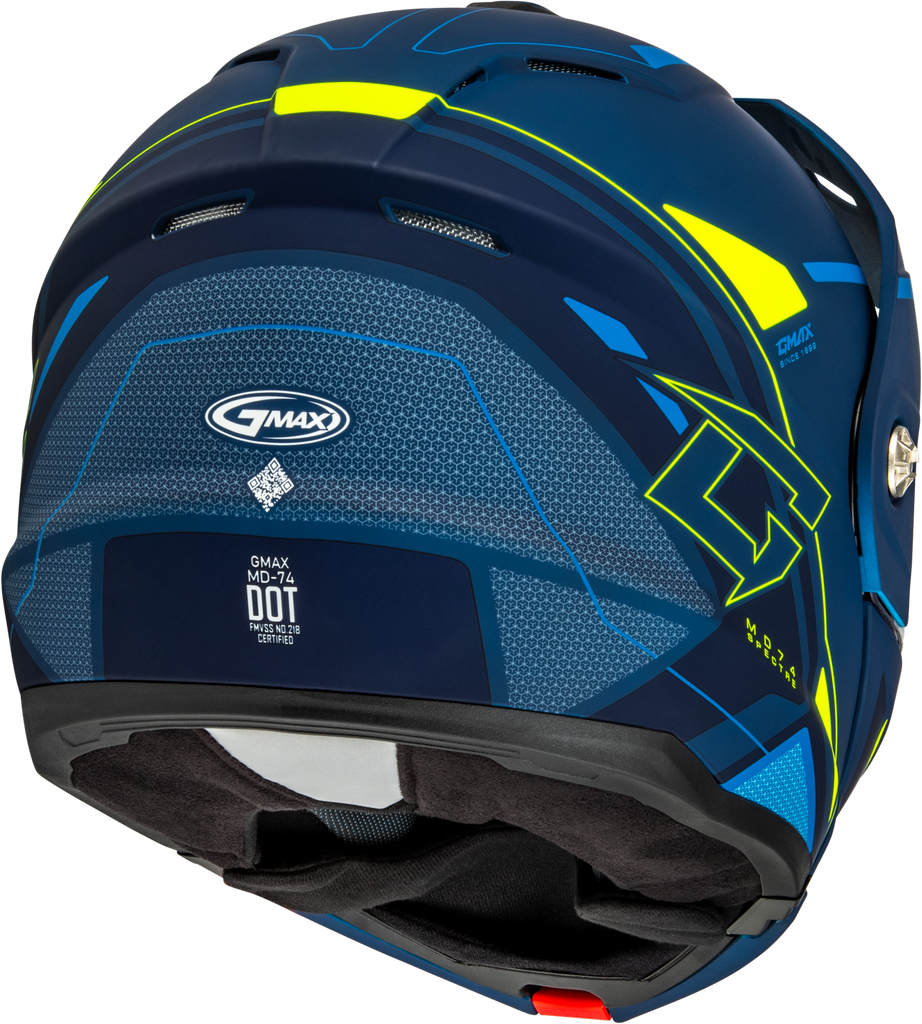 Md 74s Spectre Snow Helmet W/ Elec Shield Matte Blue/Grn Md