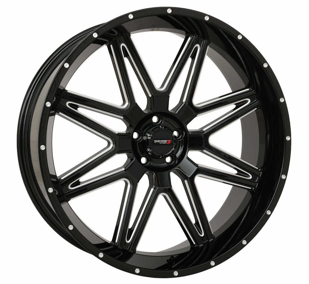 St7 Wheel 24x9 5+4 (0mm) 5/4.5 Gloss Black Milled