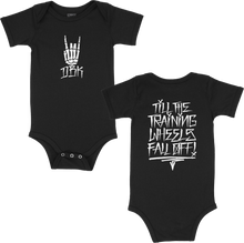 Load image into Gallery viewer, Training Wheels Onesie Black Newborn