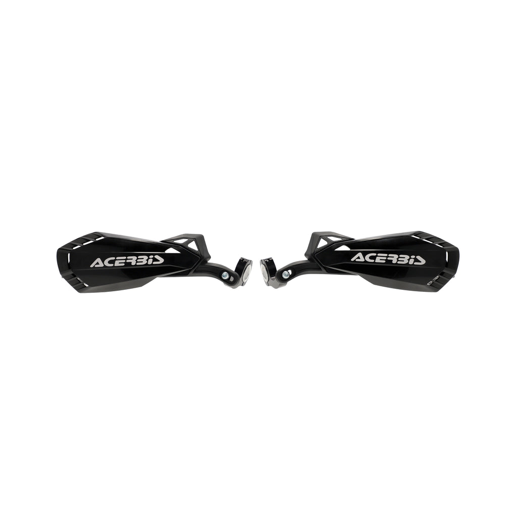 Acerbis Firstmoto mini motorcycle handguards in black with protective guards, mounted on handlebars.