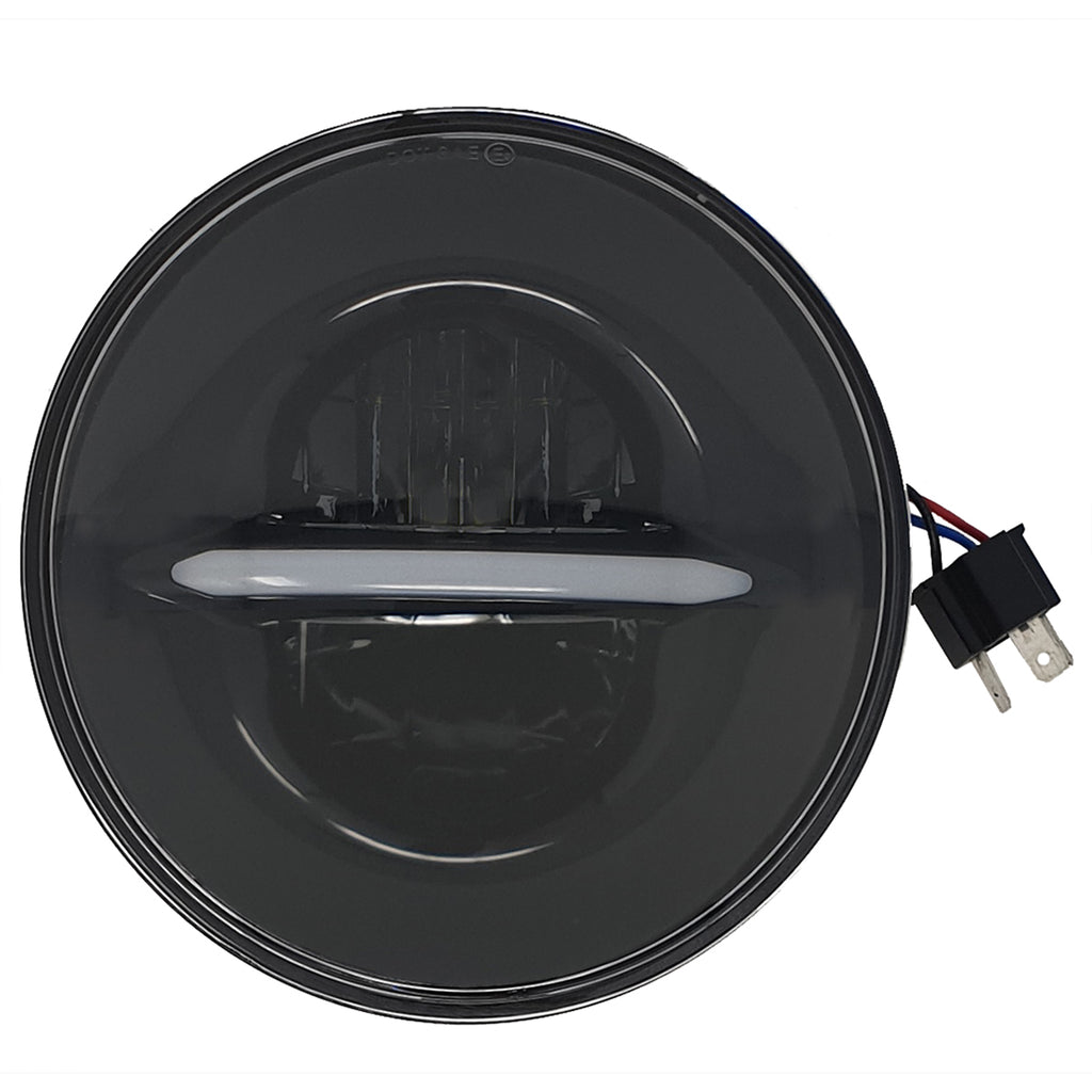 Classic Led Headlight 7" W/Drl Black