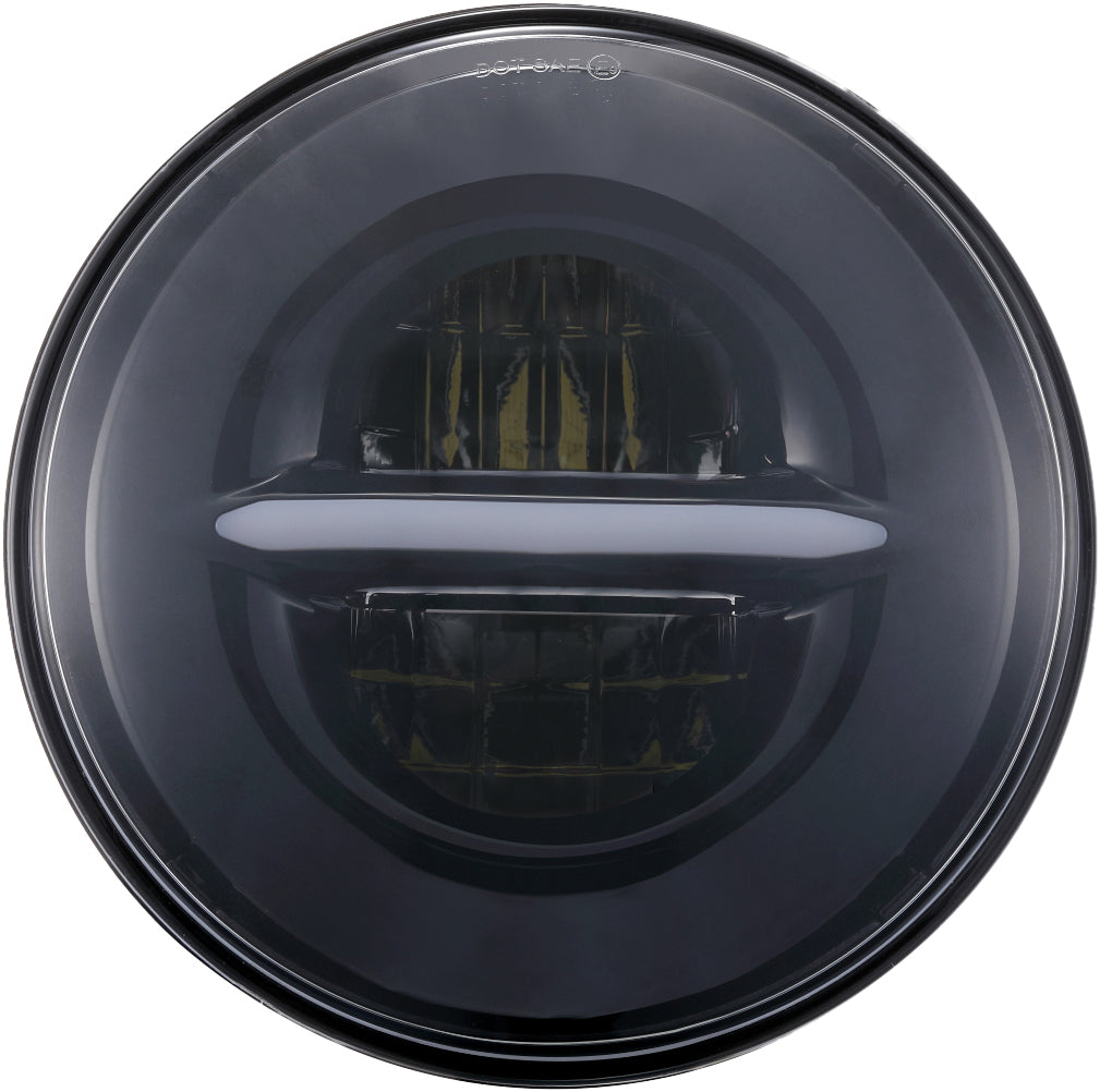 Classic Led Headlight 7" W/Drl Black