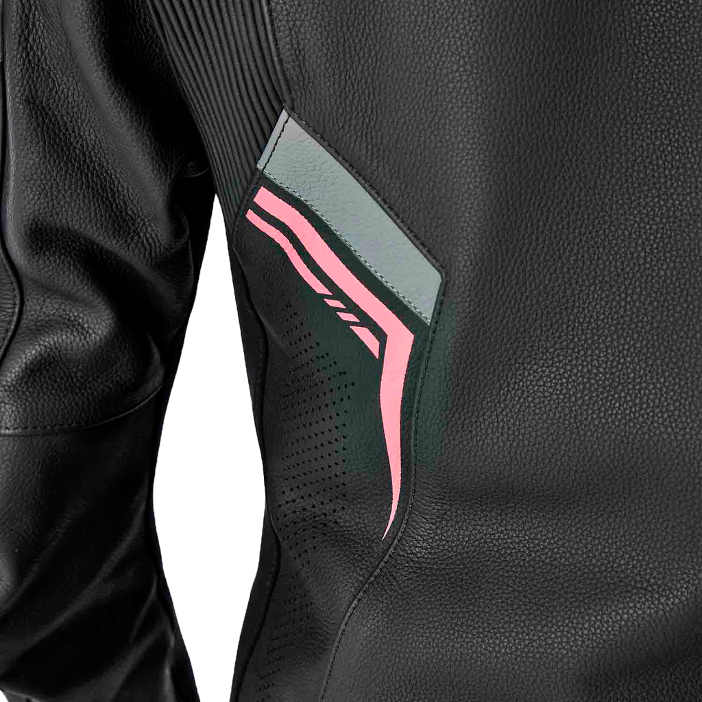 Womens S1 D3o Leather Jacket Blk/Flo Pink 3xl
