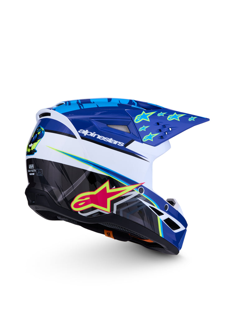 S M3 Falcon Yth Hlmt Ece06/Dot Blu/Wh/Blk/Pink Fl/Yl Fl Gl Ys