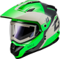 Gm 11s Ronin Snow Helmet W/ Elec Shield Green/Grey Sm