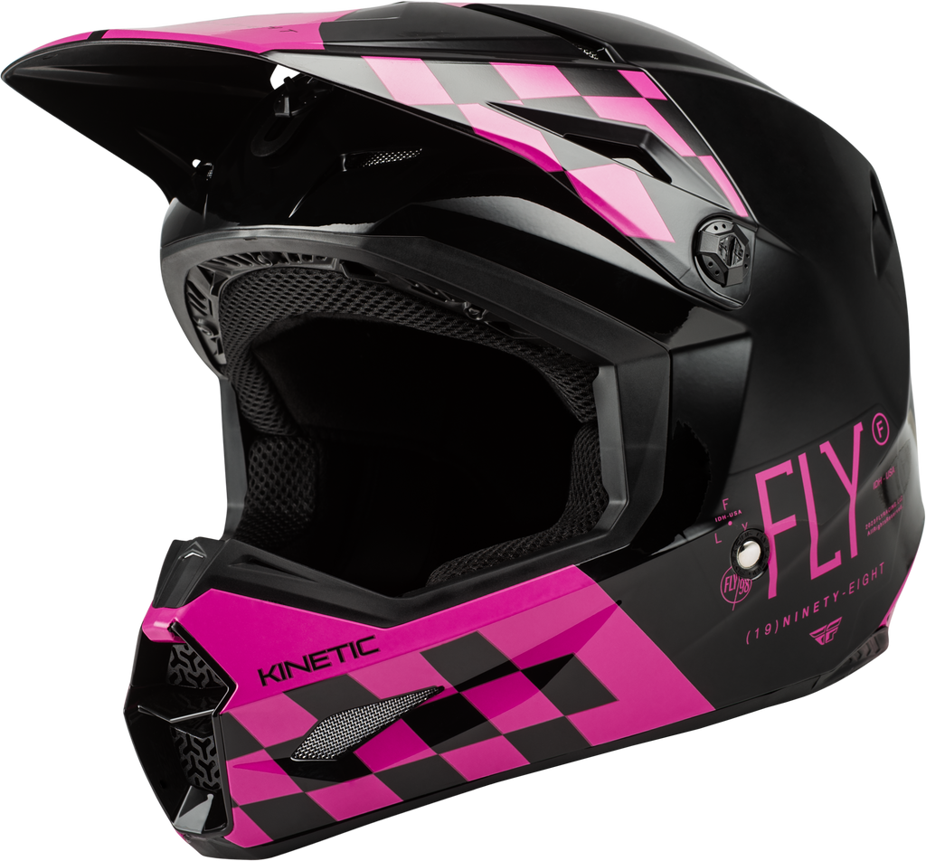 Yth Kinetic Lite Rival Helmet Gloss Black/Pink Yl