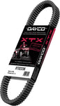 Dayco Xtx UTV Belt 220-32269 showing a durable black belt with branding and detailed texture for off-road vehicle use.
