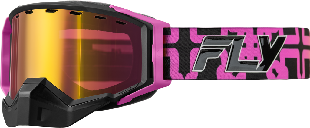 Zone Snow Hi Vis/Pink/Black W/Rose Gold Mirror/Amber Lens