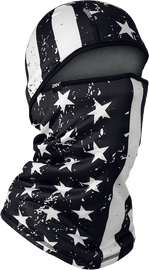 Sportflex Cnvtbl Balacava Fleece Black & White Flag